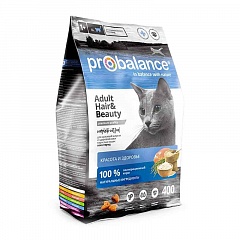 ProBalance ПроБаланс для кошек, красота и здоровье шерсти и кожи, курица, рис