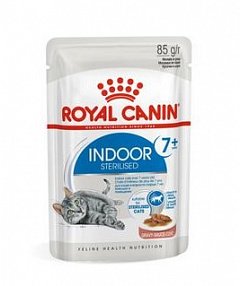 Royal Canin Indoor Sterilised 7+ влажный корм для стерил. домашних кошек старше 7 лет, соус