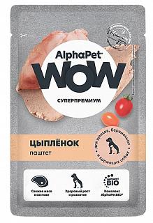AlphaPet Wow влажный корм для щенков паштет Цыплёнок