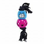 Joyser Игрушка для собак JOYSER Cageball Funhead Jack с резиновым мячом и пищалкой M розовый, 37 см, арт. 7019J 