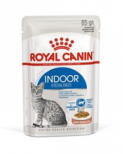 Royal Canin Indoor Sterilised влажный корм для взрослых стерил. домашних кошек, соус