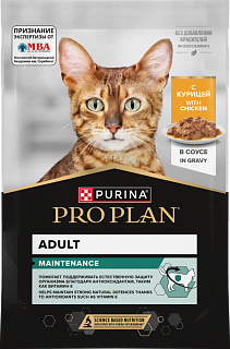 Pro Plan Maintenance влажный корм для взрослых кошек с курицей, соус