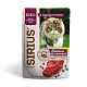 Sirius влажный корм для стерилизованных кошек с говядиной и клюквой, соус