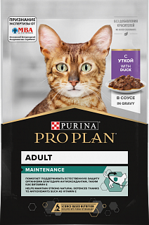 Pro Plan Maintenance влажный корм для взрослых кошек с уткой, соус