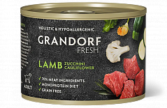 Grandorf Fresh Грандорф Фреш консервы для собак всех пород, ягненок с цукини и цветной капустой