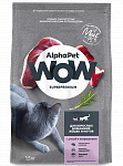 AlphaPet WOW сухой корм для взрослых домашних кошек и котов, с уткой и потрошками