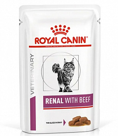 Royal Canin Renal Роял Канин влажный корм для кошек при почечной недостаточности с говядиной, соус