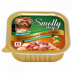 Smolly Dog влажный корм для щенков натуральное мясо в желе Телятина с цыпленком