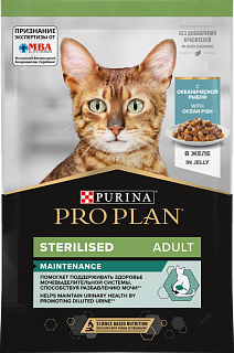 Pro Plan Sterilised Maintenance влажный корм для стерилизованных кошек с океанической рыбой, желе
