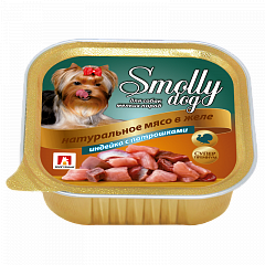 Smolly Dog влажный корм для собак натуральное мясо в желе Индейка с потрошками