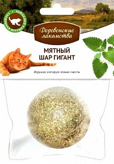 Деревенские лакомства для кошек "Мятный шар гигант"
