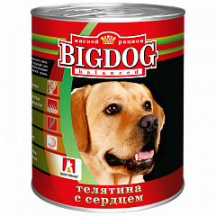 Big Dog консервы для собак Телятина с сердцем