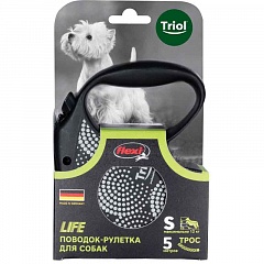 Triol Триол поводок-рулетка для собак Flexi Life Bubbles S 5м до 12кг, трос, арт.11111025
