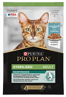 Pro Plan Sterilised Maintenance влажный корм для стерилизованных кошек с океанической рыбой, соус
