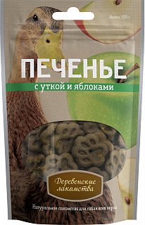 Деревенские лакомства для собак всех пород: печенье с уткой и яблоками