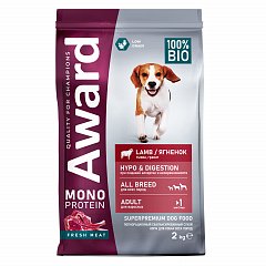 AWARD Monoprotein сухой корм для собак всех пород Ягненок, тыква и гранат