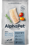 AlphaPet Monoprotein сухой корм для собак средних и крупных пород Белая рыба
