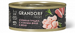 Grandorf Fresh Грандорф Фреш консервы для кошек, куриная грудка с утиным филе в желе
