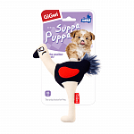 GiGwi ГиГви Игрушка для собак Страус с пищалкой 15см, серия PUFFER ZOO, арт. 75532