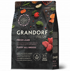 Grandorf Fresh сухой корм для щенков всех пород Ягненок с бататом