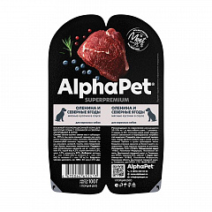 AlphaPet Superpremium влажный корм для собак Оленина и северные ягоды