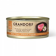 Grandor Грандорф консервы для кошек, филе тунца с куриной грудкой