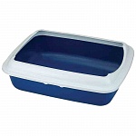 Triol Триол Туалет CT04 для кошек прямоугольный с бортом, темно-синий, 505*390*150мм, арт. 20451028