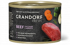 Grandorf Fresh Грандорф Фреш консервы для собак всех пород, говядина с цукини и морковью